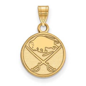 Black Bow Jewelry 14k Yellow Gold Buffalo Sabres NHL Small Pendant - 1 of 3