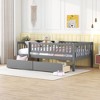 PAGED Twin Size Daybed Dual Use Bed Frame Modern Sofa Bed with 2 Storage Drawers and Guardrail for Bedroom, Living - 2 of 4