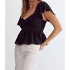 Women's Flutter Sleeve Peplum Top - entro - 2 of 4
