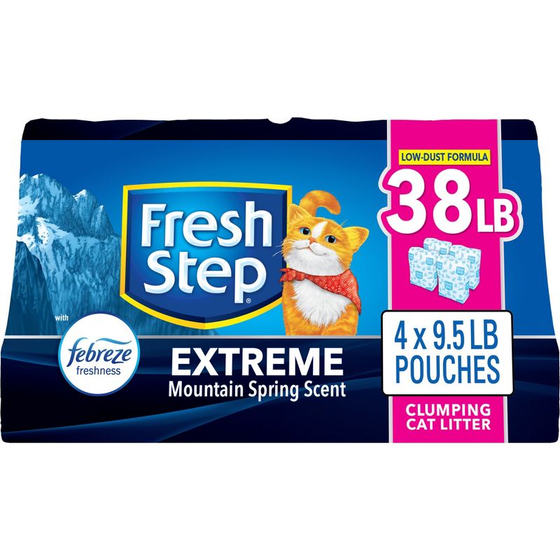Fresh Step Extreme Scented Litter with the Power of Febreze Clumping Cat Litter - Mountain Spring, 1 of 15