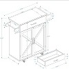 NicBex Mobile Kitchen Island Cart Multifunctional Kitchen Carts on Wheels with Storage, 1 Cabinets and 1 Drawer for Dining Rooms - 2 of 4
