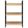 vidaXL Versatile 3-Layer Bookshelf - Space-Saving Design with Sturdy Steel Structure and Easy Assembly - Engineered Wood Construct in Oak/Black - 3 of 4