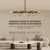 Siljoy 16 Lights Mid Century Modern Chandelier Linear Chandelier Light Fixtures Glass Globe Sputnik Pendant Light for Dining Room Kitchen Island - 3 of 4
