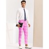 Lars Amadeus Men's Plaid Casual Slim Fit Flat Front Checked Printed Business Trousers - 4 of 4