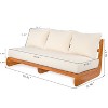 Christopher Knight Home Ryneth Mid-Century Modern Outdoor Acacia Wood 3-Seater Sofa with Thick Cushion - 3 of 4