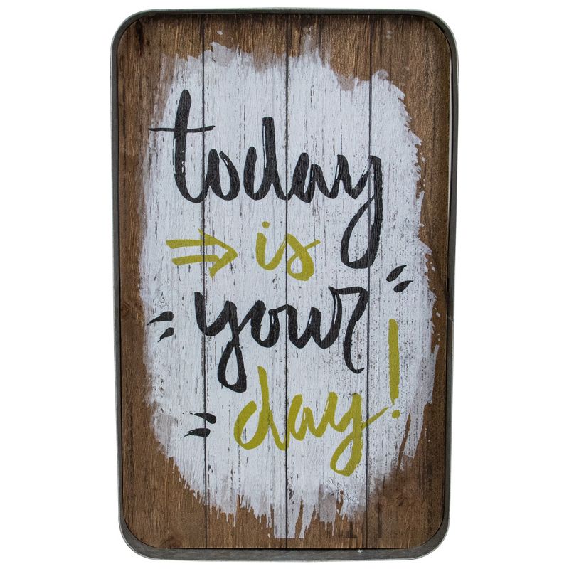 Tii Collections 15.75" Black and Yellow Metal Today is Your Day Hanging Sign, 1 of 5