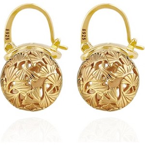 Elegant 925 Sterling Silver Pearl Drop Earrings Dangle Stud Gold Plated Earrings for Women Large Size 12mm - 1 of 4