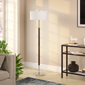 Hudson and Canal 2-Light Floor Lamp with Fabric Shade - 1 of 4
