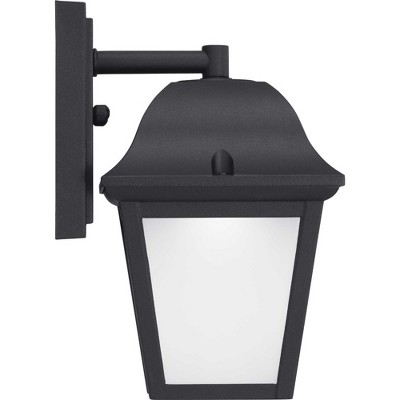 Black Die-Cast Aluminum LED Wall Lantern with Frosted Glass