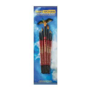 Creative Mark Ebony Splendor Short-Handled Synthetic Sable Paint Brush, Rounds, Teijin Multi-Filament Hair, Handcrafted Synthetic Paint Brushes for - 1 of 4