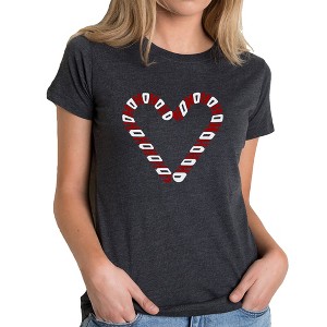 LA Pop Art Candy Canes - Women's Premium Blend Word Art T-Shirt - 1 of 4