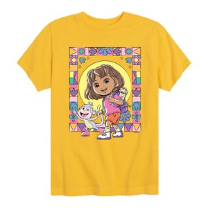 Boys' - Dora the Explorer - Boots Mosaic Short Sleeve Graphic T-Shirt - 1 of 4