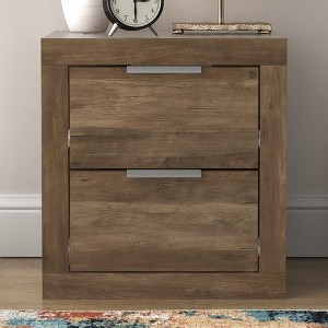 Galano Harlowin 2-Drawer Bedside Table Cabinet Nightstand w/Drawers Storage (20.3 in. × 16.3 in. × 18.9 in.) in Dusty Gray Oak, Knotty Oak - 1 of 4