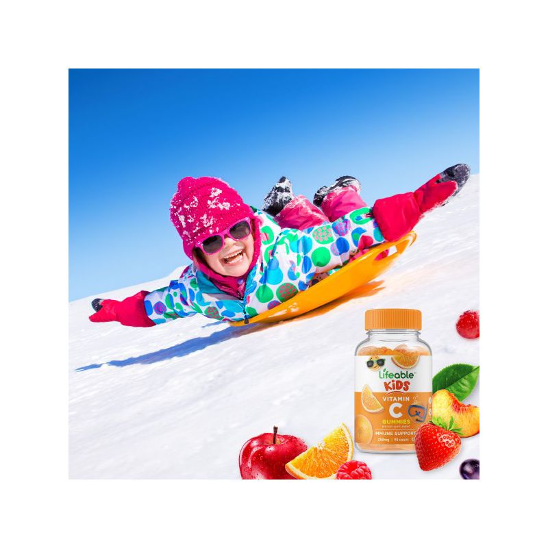 Lifeable Vitamin C for Kids, for Immune Support, Vegan, 90 Gummies, 3 of 4