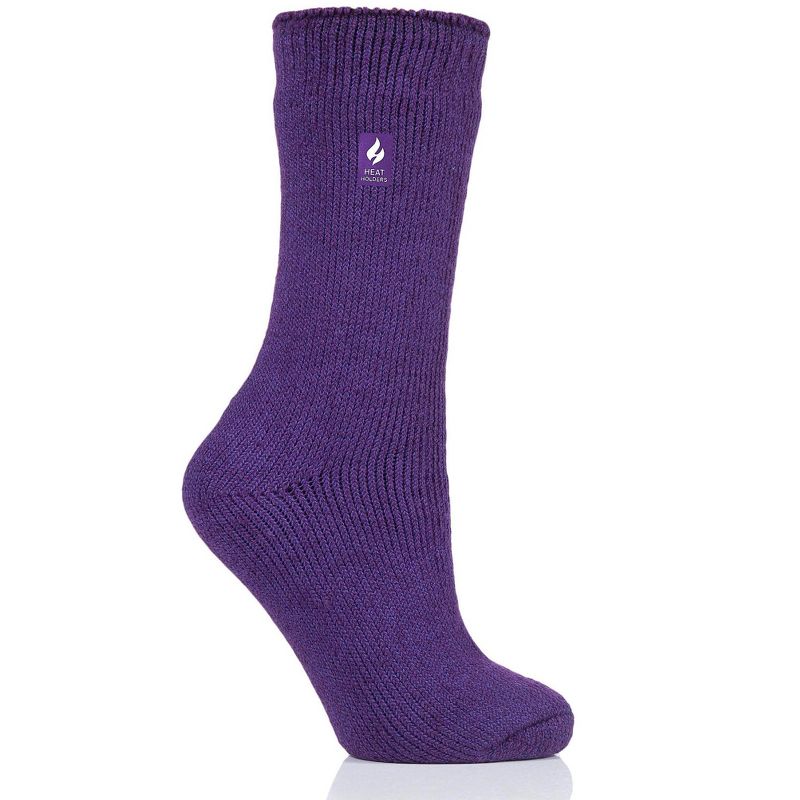 Heat Holder® Women's Dahlia LITE™ Crew Socks | Thermal Yarn | Medium-Thick Socks Casual Shoes + Boots | Warm + Soft, Hiking, Cabin, Cozy at Home Socks | 5X Warmer Than Cotton, 1 of 2