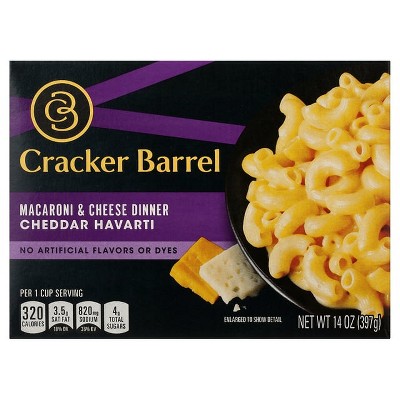 Cracker Barrel Cheddar Havarti Mac N Cheese Macaroni and Cheese Dinner, 14 oz Box, Pack of 4
