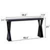 Gulches 58 Inch Modern Console Table Narrow 12 Depth Black Manufactured Wood Crossed X Legs For Hallway Living Room Office - 3 of 4