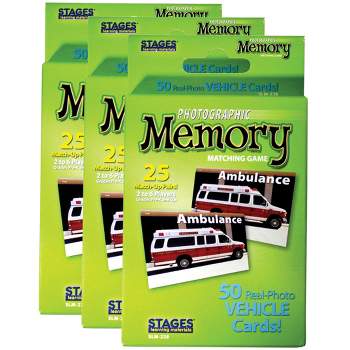 Stages Learning Materials Photographic Memory Matching Game, Vehicles, Pack of 3