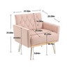 NicBex Velvet Accent Chair Button Tufted Lounge Armchair with Soft Cushion and Metal Legs Single Sofa Chair for Bedroom,Living Room - 3 of 4