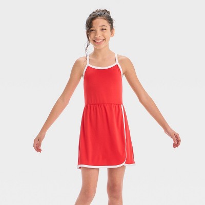 Girls' Knit Contrast Trim Dress - All In Motion™