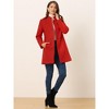 INSPIRE CHIC Women's Winter Stand Collar Single Breasted Mid-thigh Long Overcoat - 2 of 4