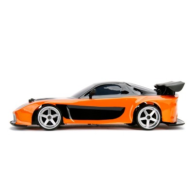 Jada Toys Fast & Furious Elite Drift RC 1993 Mazda RX-7 Remote Control Vehicle 1:10 Scale Orange