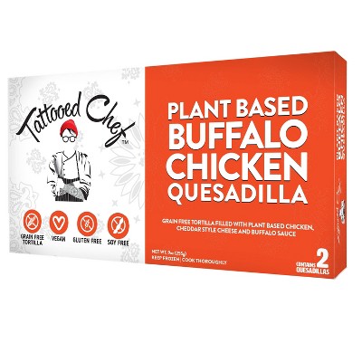 Tattooed Chef Frozen Vegan Gluten Free Plant-Based Buffalo Chicken Quesadilla - 9oz