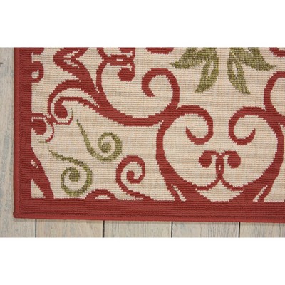Ivory and Rust Reversible Synthetic 4' x 6' Area Rug