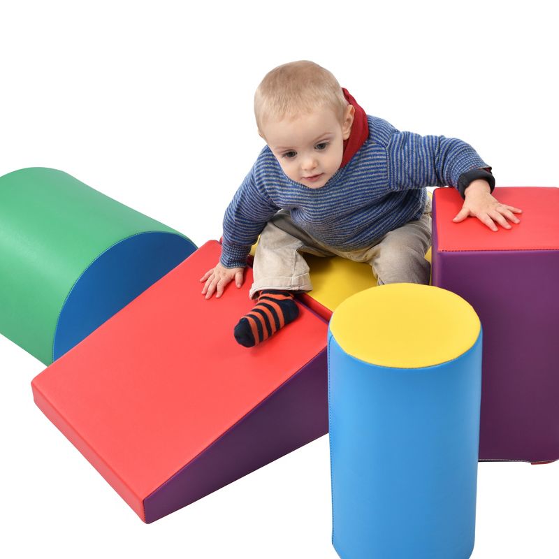 5 in 1 Soft Climb and Crawl Foam Playset, Lightweight Safe Soft Foam Nugget Block for Toddlers, Multicolor - ModernLuxe, 4 of 11