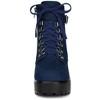 BLISSFUL STEP Women's Zip Chunky Heel Platform Ankle Combat Boots - 2 of 4