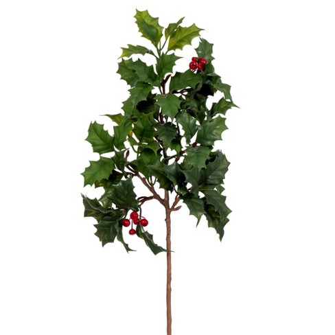 14 FROSTED White BERRY Holly LEAF Bundle Pick Stem 