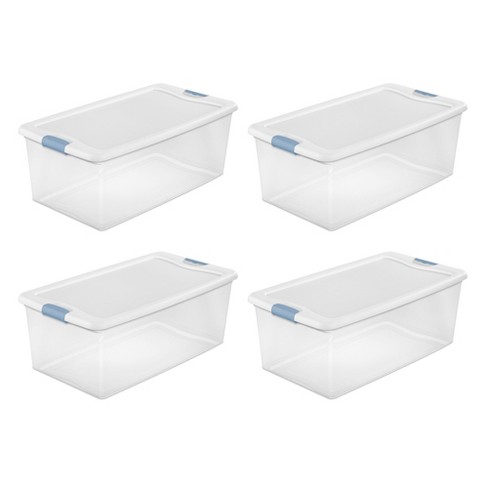 Sterilite 106 Qt Latching Storage Box, Stackable Bin With Latch Lid ...