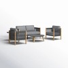 Contemporary Outdoor Sectional Group with Round Table & Wood Base Furniture - 4 of 4