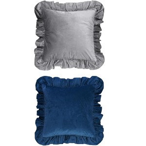 REGALWOVEN 2 Pcs Scalloped Trim Outdoor Throw Pillow Covers for Sofa Living Room Home Decor - 1 of 4
