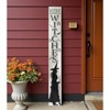 HomeRoots 72" Black And White Solid Wood Welcome Home Halloween Witch Porch Sign - 2 of 4