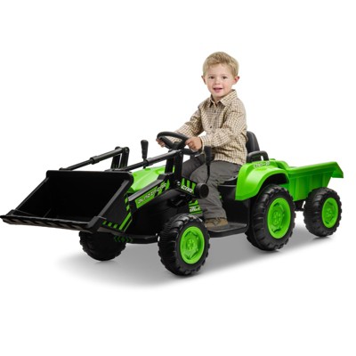 3 in 1 Ride on Tractor, 12V Ride on Bulldozer with Detachable Trailer, Kids Electric Vehicles Ride on Toy with Remote Control