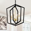 VYNXARIA 18.11 - Inch Matte Black and Gold 4 - Light Ceiling Lights, Modern Industrial Lantern - Style Chandelier - 2 of 4