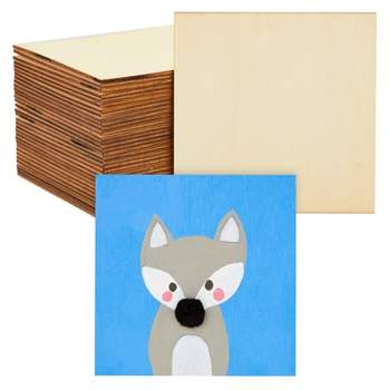 Bright Creations Unfinished MDF Wood Squares for Crafts, Wooden Blocks, 1 inch Thick (6x6 in, 4 Pack)