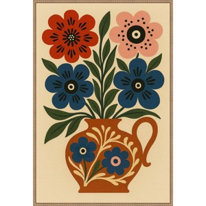 Amanti Art Big Boho Floral Vase by Marianne Bassil Framed Canvas Wall Art - 1 of 4