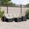 vidaXL 7 Piece Patio Sofa Set with Cushions Black and Cream - With Table - 2 of 4