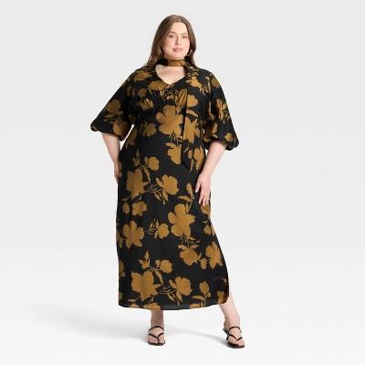 Women's Tie Neck Maxi Dress - A New Day™