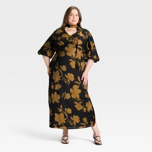 Women's Tie Neck Maxi Dress - A New Day™ - 1 of 3