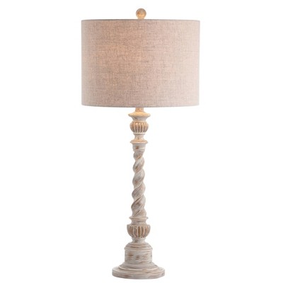 33" Regent Rustic Resin Table Lamp (Includes LED Light Bulb) White - JONATHAN Y