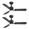 Airsurfer 42 Inch Black Wood Ceiling Fan, Quiet DC Motor Indoor Outdoor Ceiling Fans With Lights Remote Control - 3 of 4