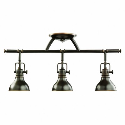 Polished Nickel 22.75" Modern 3-Light Halogen Ceiling Rail