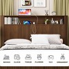 QingMoon Fluted Full XL Bed Frame, Walnut Wood Platform Bed Frame with Storage Headboard and Charging Station, Noise Free Slats - 3 of 4