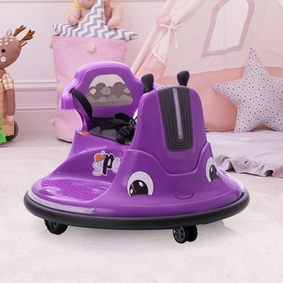 Whisen Kids' Snail Bumper Riding Car Gift with 360°Spin, Music,, Soft Bumper, Seat Belt
