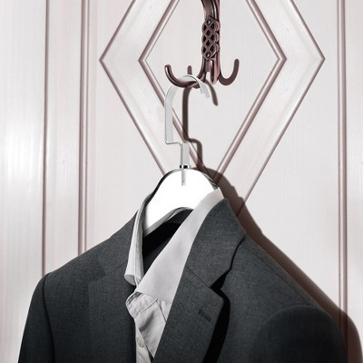 Clear Acrylic Heavy-Duty Suit Hangers with Chrome Hooks - 10 Pack