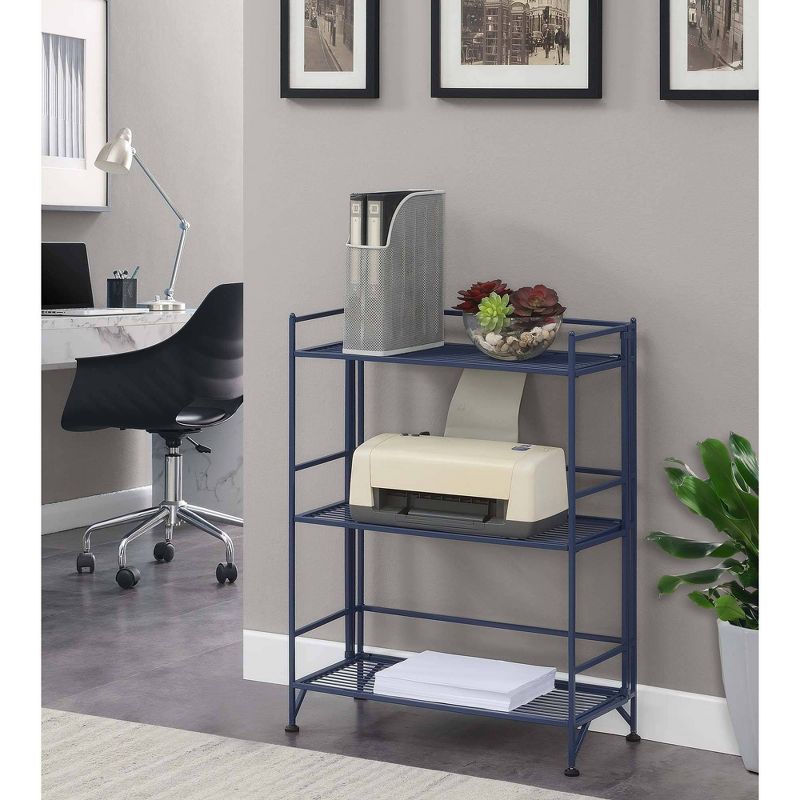 32.5"  Breighton Home FlexiSpace 3-Tier Wide Foldable Metal Shelf, 2 of 8