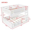 Bellemave Full XL over Queen/Full over Queen Bunk Bed with Ladder and Guardrails, Pegboard and bookshelf, White - 2 of 4